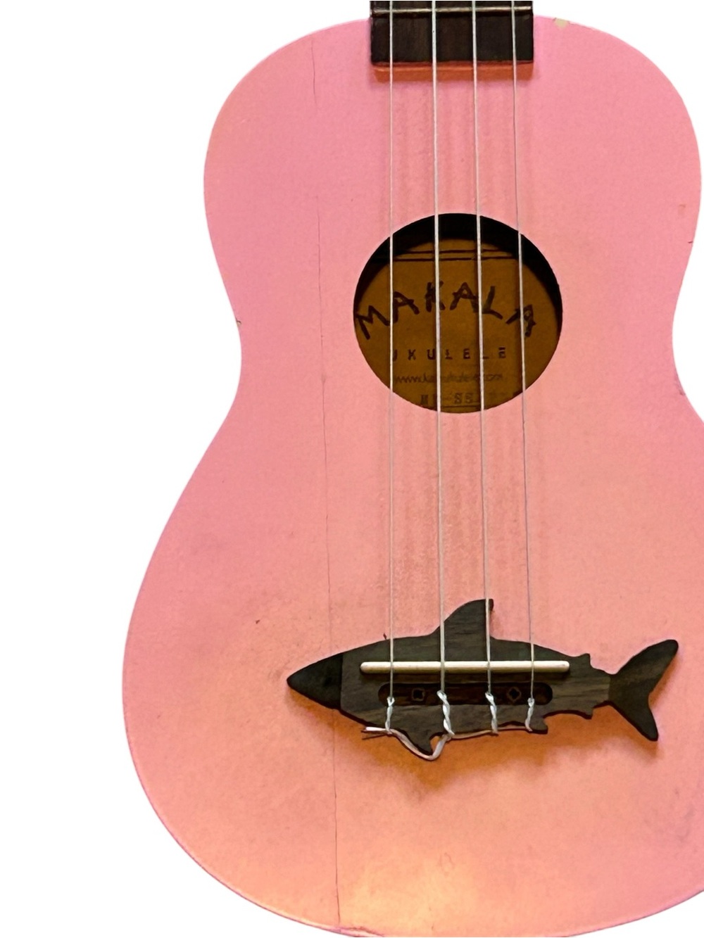 Pink Kala Makala Shark Bridge Soprano Ukulele - Picture 2 of 7